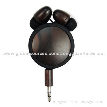 High-quality Wood Waterproof In-ear Earphone with Plastic Box Package and CE Mark
